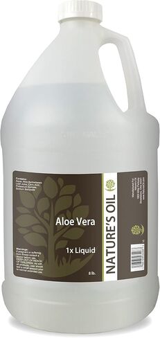 Nature's Oil Aloe Vera Liquid 1x, 8lbs (1 Gallon) Pure Aloe Extract for Skin Care, Hair Care, and DIY Personal Care in Saudi Arabia