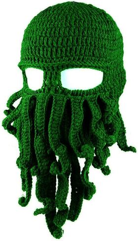 Octopus Kraken Hat, Beard Hat Winter Warm Funny Beanie Hat Face Mask in Saudi Arabia