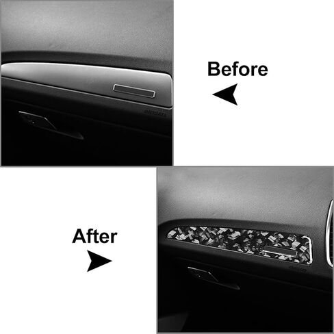 Chcury1 Carbon Fiber+Epoxy Coating(Soft) Co-Pilot Panel Trim Dashboard Cover Sticker LHD Forged Pattern For Audi SQ5 8R 2013-2017 in Saudi Arabia