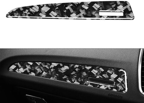 Chcury1 Carbon Fiber+Epoxy Coating(Soft) Co-Pilot Panel Trim Dashboard Cover Sticker LHD Forged Pattern For Audi SQ5 8R 2013-2017 in Saudi Arabia