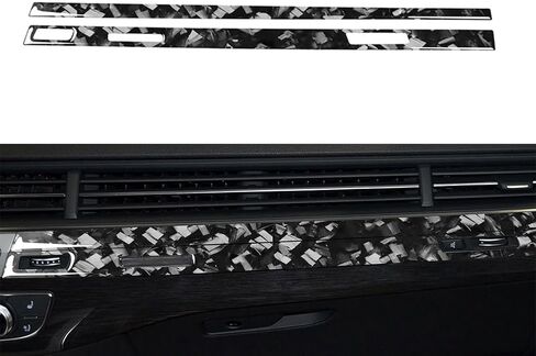 Chcury1 Co-Pilot Panel Trim Dashboard Cover Sticker LHD For Audi Q7 SQ7 4M 16-2019 Carbon Fiber+Epoxy Coating(Soft) Forged Pattern in Saudi Arabia