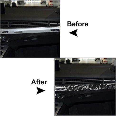 Chcury1 Co-Pilot Panel Trim Dashboard Cover Sticker LHD For Audi Q7 SQ7 4M 16-2019 Carbon Fiber+Epoxy Coating(Soft) Forged Pattern in Saudi Arabia