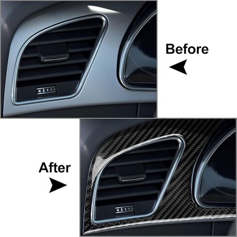 Cnthan7 2PCS Carbon Fiber Dash Board Instrument Panel Dashboard Frame Trim Cover Interior Decoration for Audi A5 RS5 S5, LHD in Kuwait