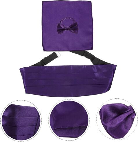1SET MEN MEN ALEGANT CUMMERBUND مع منديل ربطة عنق الزخرفة لحفلات الزفاف برموز الأحداث الرسمية إكسسوارات الأزياء العميقة in Saudi Arabia