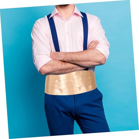 قابلة للتعديل ساتين cummerbund للرجال حزام سهرة أنيقة لحفلات الزفاف الأحداث المسائية المناسبات الرسمية تصميم فريد in Saudi Arabia
