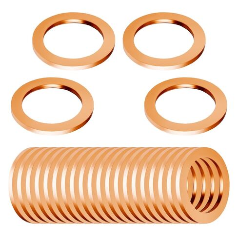 24Pcs Oil Drain Plug Gasket, Replace OEM#F5TZ-6734-BA Black Engine Oil Pan Drain Plug Seal, M14 Car Oil Drain Plug Washers Seal Gasket, Compatible with Ford Lincoln Mercury (M14) in Kuwait