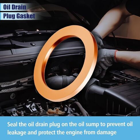 24Pcs Oil Drain Plug Gasket, Replace OEM#F5TZ-6734-BA Black Engine Oil Pan Drain Plug Seal, M14 Car Oil Drain Plug Washers Seal Gasket, Compatible with Ford Lincoln Mercury (M14) in Kuwait