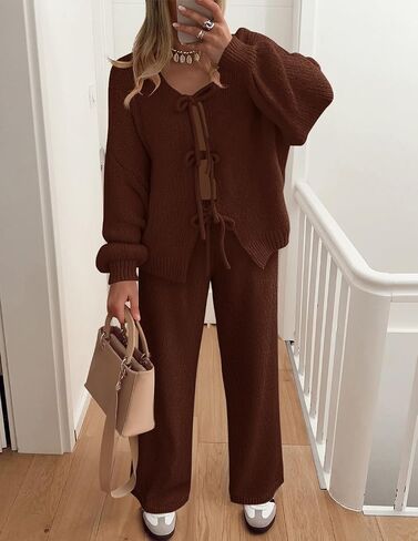 Zesica للسيدات المكون من قطعة 2 قطعة صالة Pajama مجموعات 2025 خريف الأكمام طويلة الأكمام سراويل الساق على نطاق واسع مطابقة ملابس الشتاء in Saudi Arabia