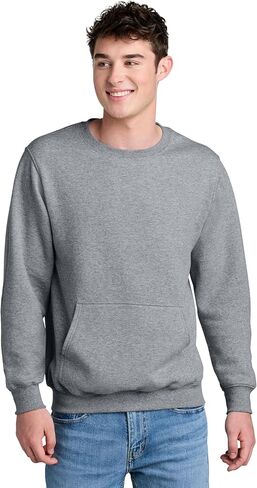 Port & Co Core Fleece Crewneck Pocket Sweatshirt-PC78PKT in Saudi Arabia