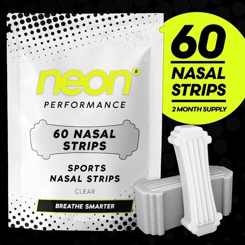 Nasal Strips (60 Count) - Oil & Sweat Resistant Adhesive - Athletic Nasal Strips for Sport & Nose Strips for Snoring & Sleeping - Nose Strips for Breathing (Clear Transparent) in Saudi Arabia