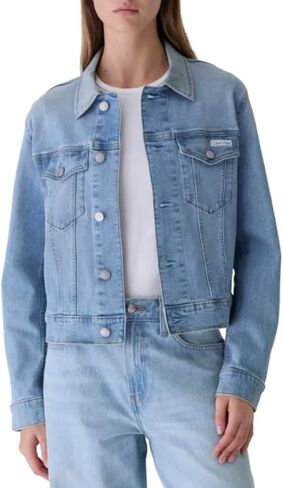 Calvin Klein Women's Long Sleeve Button Up Denim Classic Trucker Jacket in Saudi Arabia