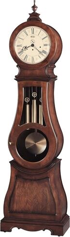 Ridgeway Ryden Grandfather Clock - Wooden Floor Timepiece with Round Bonnet Brass Pendulum Analog Design Vintage Home Decor Accent for Living Room Office Dining Room Retro Room Decoration in Saudi Arabia