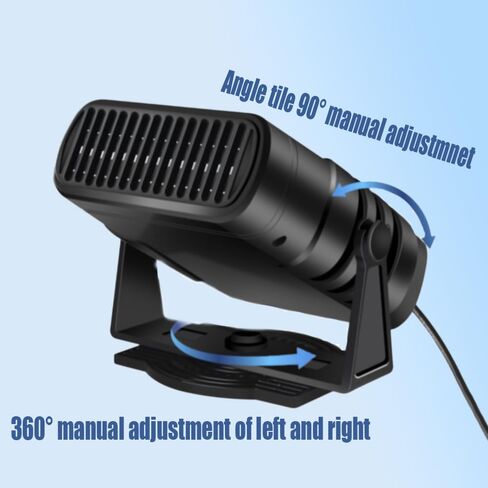 Machswon Car Windshield Defroster ، 1 PC 12V Auto Portable 360 ​​° قابس محمول قابل للتعديل في 2-في 1-التدفئة والتبريد ، متوافق مع سيارات الدفع الرباعي ، الشاحنات ، الشاحنات ، السيارات ، RV in Kuwait