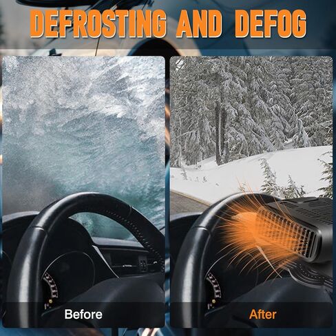 Machswon Car Windshield Defroster ، 1 PC 12V Auto Portable 360 ​​° قابس محمول قابل للتعديل في 2-في 1-التدفئة والتبريد ، متوافق مع سيارات الدفع الرباعي ، الشاحنات ، الشاحنات ، السيارات ، RV in Kuwait