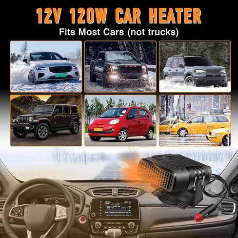 Machswon Car Windshield Defroster ، 1 PC 12V Auto Portable 360 ​​° قابس محمول قابل للتعديل في 2-في 1-التدفئة والتبريد ، متوافق مع سيارات الدفع الرباعي ، الشاحنات ، الشاحنات ، السيارات ، RV in Kuwait