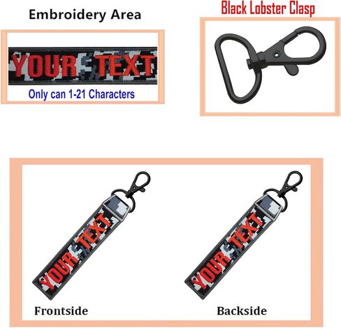 Custom Luggage Tags, Custom Personalized Luggage tag Name, Embroidery Key Ring Accessories for Car, Luggage, Crate,Gear in Saudi Arabia