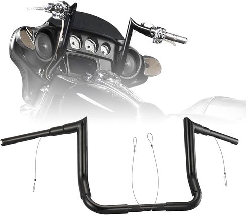 10" Rise Ape Hangers 1-1/2" Bagger Handlebars for Harley 1996-2023 Street Glide FLHX/Electra Glide FLHT/Ultra Limited FLHTK/Tri-Glide FLHTCUTG Models, Chrome in Kuwait