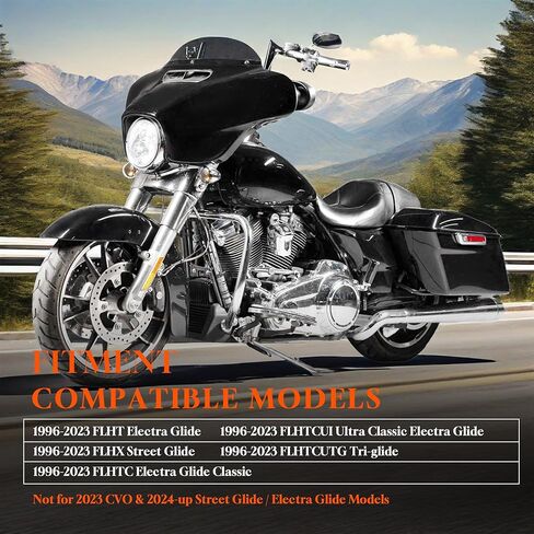 10" Rise Ape Hangers 1-1/2" Bagger Handlebars for Harley 1996-2023 Street Glide FLHX/Electra Glide FLHT/Ultra Limited FLHTK/Tri-Glide FLHTCUTG Models, Chrome in Kuwait