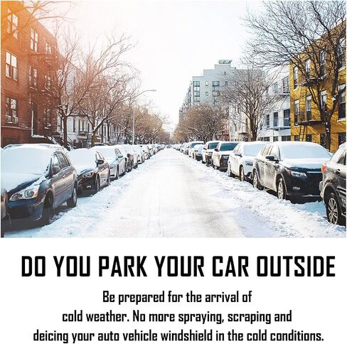 Windshield Cover for Cars, Trucks, Vans - 86x50 Inch Waterproof All Weather Winter Snow Frost Ice Sun Shade Cover with Side Mirror Covers, Automotive Exterior Accessories in Saudi Arabia