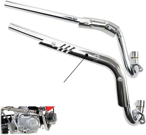 أنبوب عادم الدراجات النارية ، لـ CRF70 XR50 110cc 125cc 140cc 150cc 28mm أنبوب العادم ، أبيض in Kuwait