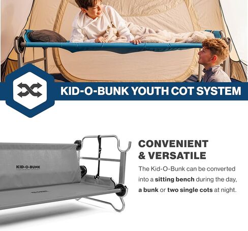 قرص O-Bed Kid-O-Bunk مع منظمين جانبيين، أسود in Kuwait