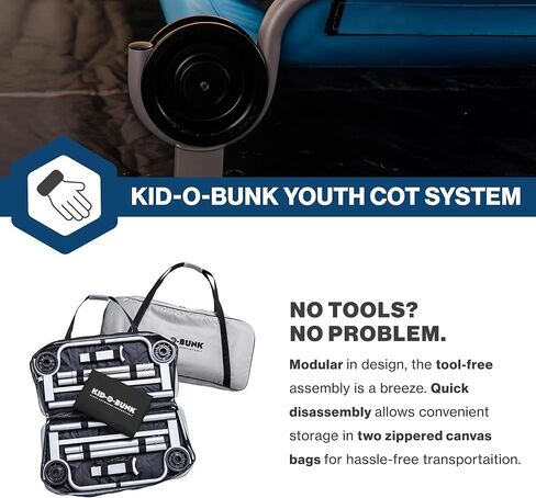 قرص O-Bed Kid-O-Bunk مع منظمين جانبيين، أسود in Kuwait