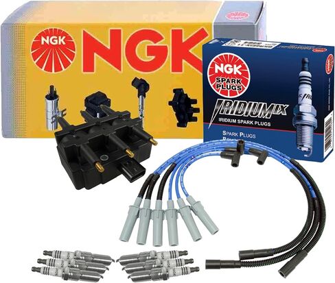 NGK Dis Ignition Coil Wires و 6 Iridium IX Spark Plugs Kit لـ Wrangler 3.8 V6 in Kuwait
