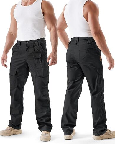 IGOLUMON Men's Stretch Tactical Pants, Ripstop Cargo Pants Outdoor Lightweight EDC Hiking Work Pants with 10 Pockets in Kuwait