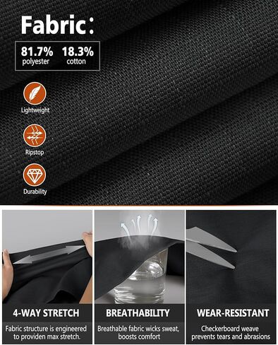 IGOLUMON Men's Stretch Tactical Pants, Ripstop Cargo Pants Outdoor Lightweight EDC Hiking Work Pants with 10 Pockets in Kuwait