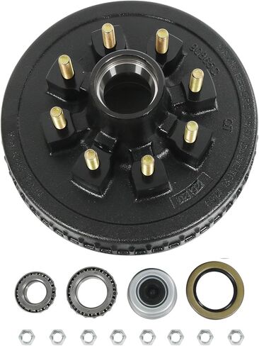 12 "× 2" مجموعة طبل الفرامل المقطورة 8 في 6.5 "قبل الميلاد للمحاور 7000 رطل ، 25580/14125A مجموعة أسطوانة فرامل مقطورة مع 9/16" studs- 22050k 008-219-04 in Kuwait