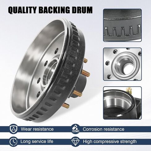 12 "× 2" مجموعة طبل الفرامل المقطورة 8 في 6.5 "قبل الميلاد للمحاور 7000 رطل ، 25580/14125A مجموعة أسطوانة فرامل مقطورة مع 9/16" studs- 22050k 008-219-04 in Kuwait