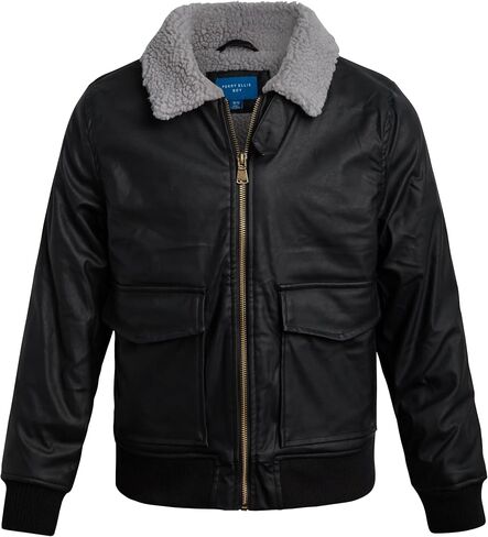 Perry Ellis Boys Bomber Jacket - Lightweight Insulated Faux Memory Windbreaker Jacket for Boys with Cozy Sherpa Collar (8-18) in Saudi Arabia