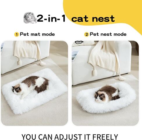 Fluffy Cat Bed Mat 19.6"x31.4" Furry Small Dog Cats Cushions for Indoor in Saudi Arabia