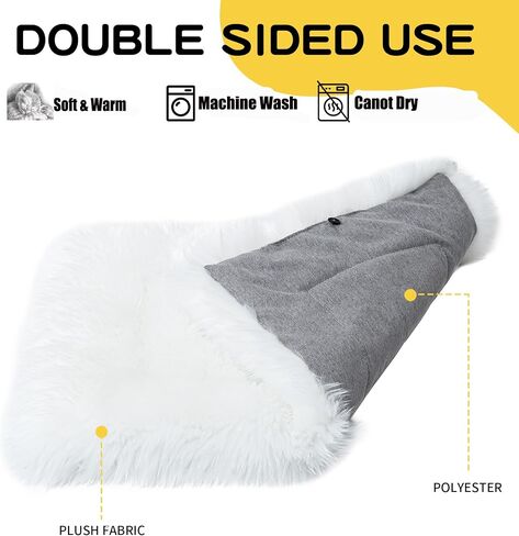 Fluffy Cat Bed Mat 19.6"x31.4" Furry Small Dog Cats Cushions for Indoor in Saudi Arabia