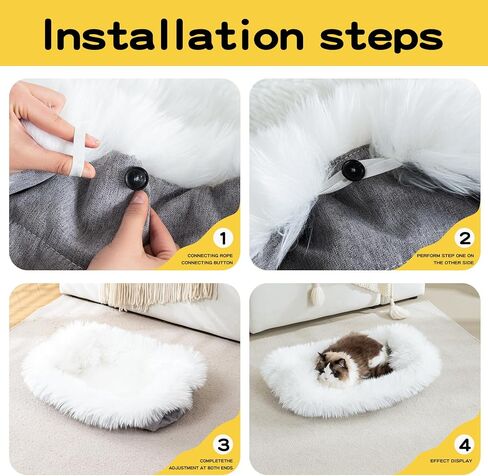 Fluffy Cat Bed Mat 19.6"x31.4" Furry Small Dog Cats Cushions for Indoor in Saudi Arabia