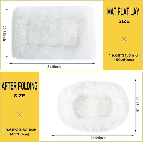 Fluffy Cat Bed Mat 19.6"x31.4" Furry Small Dog Cats Cushions for Indoor in Saudi Arabia