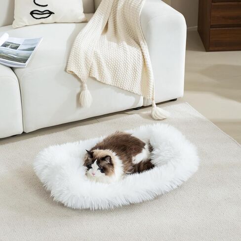 Fluffy Cat Bed Mat 19.6"x31.4" Furry Small Dog Cats Cushions for Indoor in Saudi Arabia