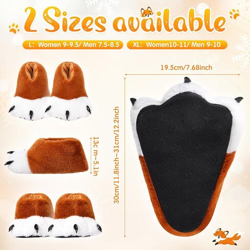 Cosplay Animal Paw Slippers Cat Bear Panda Wolf Dog Fox Feet Claw Shoes Furry Boots for Adults Costume Accessories in Kuwait
