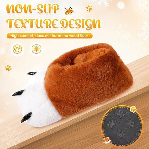 Cosplay Animal Paw Slippers Cat Bear Panda Wolf Dog Fox Feet Claw Shoes Furry Boots for Adults Costume Accessories in Kuwait
