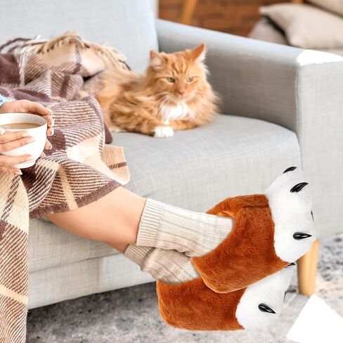 Cosplay Animal Paw Slippers Cat Bear Panda Wolf Dog Fox Feet Claw Shoes Furry Boots for Adults Costume Accessories in Kuwait