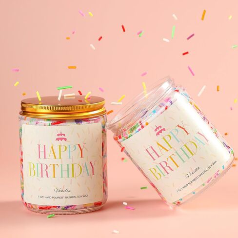 PHD CAKE Happy Birthday Candle - Birthday Gifts for Women, Men, Mom, Dad, Sister, Teacher, Friends - Best Gifts for Her Ideas, Natural Soy Wax Vanilla Scented Candles in Saudi Arabia