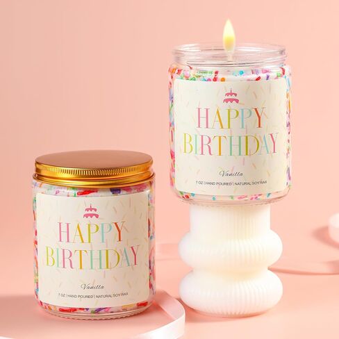 PHD CAKE Happy Birthday Candle - Birthday Gifts for Women, Men, Mom, Dad, Sister, Teacher, Friends - Best Gifts for Her Ideas, Natural Soy Wax Vanilla Scented Candles in Saudi Arabia