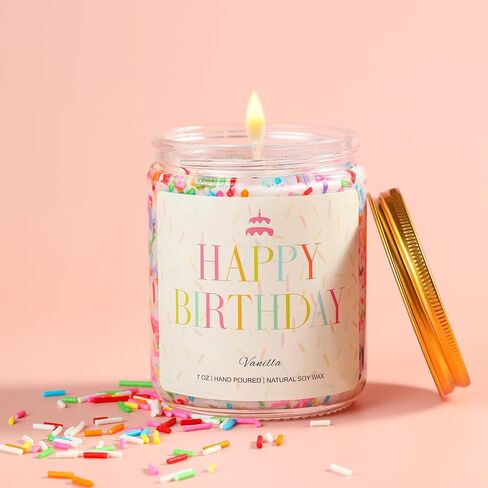 PHD CAKE Happy Birthday Candle - Birthday Gifts for Women, Men, Mom, Dad, Sister, Teacher, Friends - Best Gifts for Her Ideas, Natural Soy Wax Vanilla Scented Candles in Saudi Arabia
