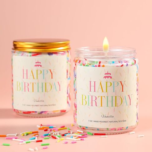 PHD CAKE Happy Birthday Candle - Birthday Gifts for Women, Men, Mom, Dad, Sister, Teacher, Friends - Best Gifts for Her Ideas, Natural Soy Wax Vanilla Scented Candles in Saudi Arabia
