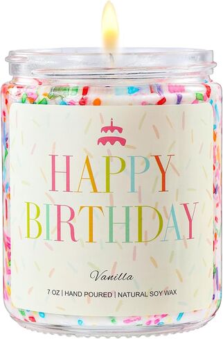 PHD CAKE Happy Birthday Candle - Birthday Gifts for Women, Men, Mom, Dad, Sister, Teacher, Friends - Best Gifts for Her Ideas, Natural Soy Wax Vanilla Scented Candles in Saudi Arabia