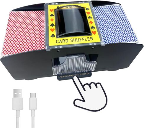 Card Shufflers USB/Battery Operated Casino Automatic Playing Cards Shuffler Electric Poker Shuffling Machine for UNO Card Game Night 1-2 Decks in Saudi Arabia