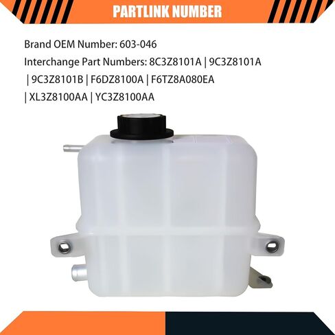LOSTAR Engine Coolant Overflow Recovery Reservoir Tank with Cap Fit for 1995-1997 Ford F-250 F-350 F-Super Duty Replaces 603-046, F6TZ8A080EA in Saudi Arabia
