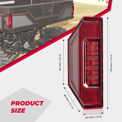 KEMIMOTO Tail Light 1 PC, UTV Brake Light Compatible with Polaris Ranger 900 XP 1000 570 Full Size General Accessories Ranger Rear Lights Replacement for #2412774 2411866 (Fit Passenger & Driver Side) in Saudi Arabia