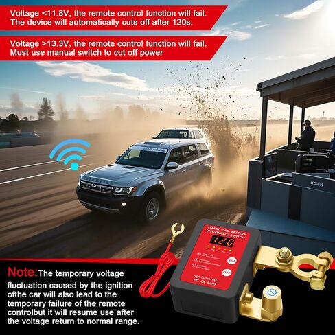 يتميز مفتاح فصل البطارية الذكي 12 فولت مع التحكم عن بُعد-مثالي للسيارات والشاحنات و RVS و ATVs-عرض الجهد LED وإمكانية قطع البطارية المضادة للسرقة (Grey-DC) in Kuwait