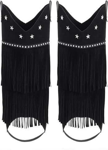 أغطية الحذاء Western Cowgirl مع Fringe Women Rodeo Accessory West موضوع Cosplay Costume Renaissance Halloween in Kuwait